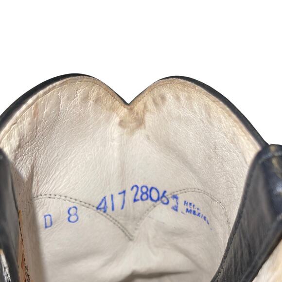 Cowtown Vintage Mens Roper Black Leather Boots Western Cowboy Size 8 - Picture 5 of 8